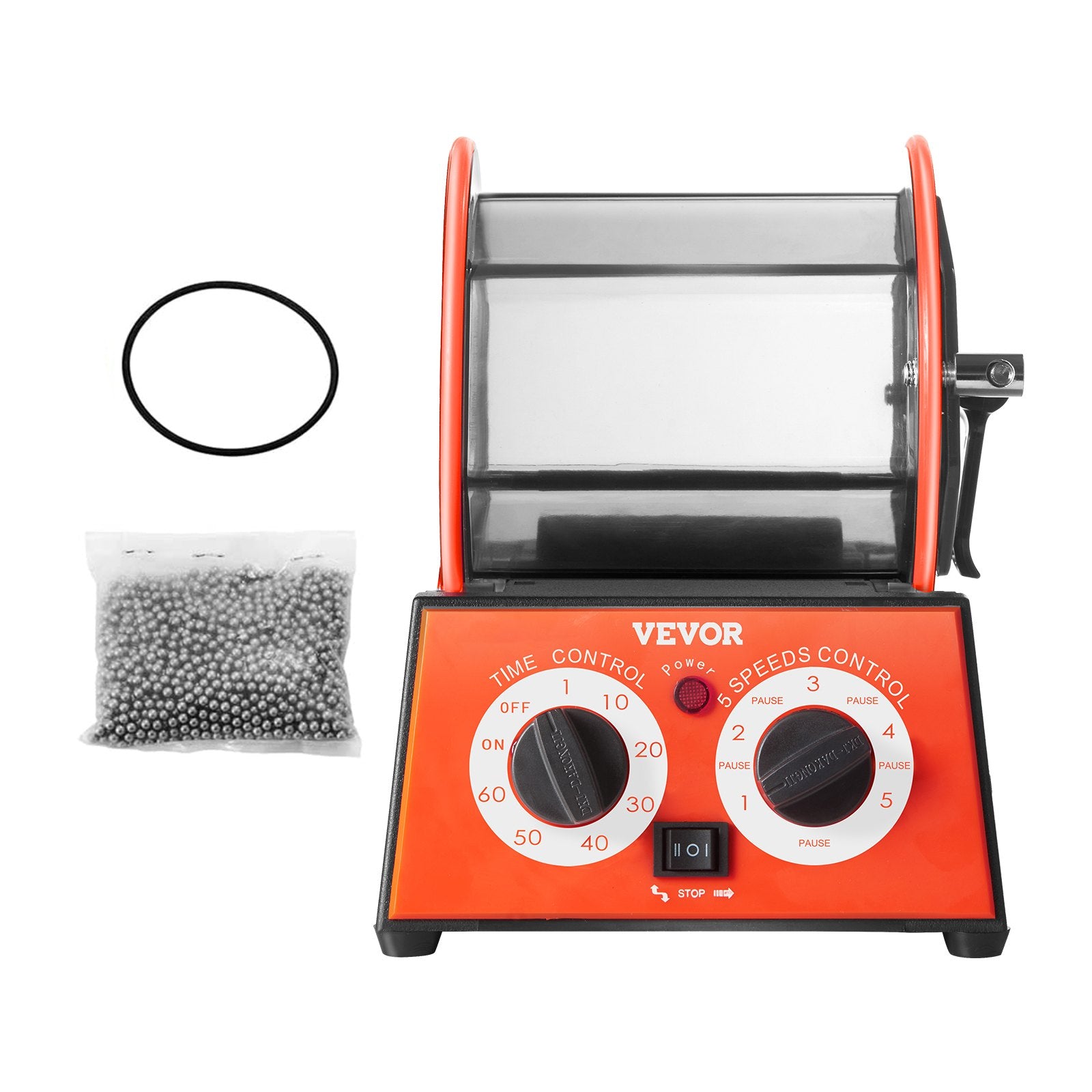 Gardening Tools: VEVOR Jewelry Polisher Tumbler, 11lbs/5kg Capacity Mini Rotary Tumbler Machine with 0-60 Minutes Timer, 5 Speeds Jewelry Rotary Finisher for Surface Polishing Grinding Buffing Gemstones Jewels Coins