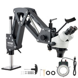 Gardening Tools: VEVOR Multi-Directional Microscope with Spring Bracket, 7X-45X Magnification Jewelry Microscope, Micro Jewelry Inlaid Stand with Integrated USB Ring LED Light, Jewelers Microscope for Jewelry Inlay