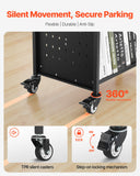 Cat Carriers & Crates: VEVOR Rolling Library Book Cart, 150 kg Capacity, 97 x 51.5 x 122.5 cm Library Cart, Double Sided W-Shaped Shelves with 76.2 mm Lockable Wheels, Book Truck for Home Shelves Office and School, Black