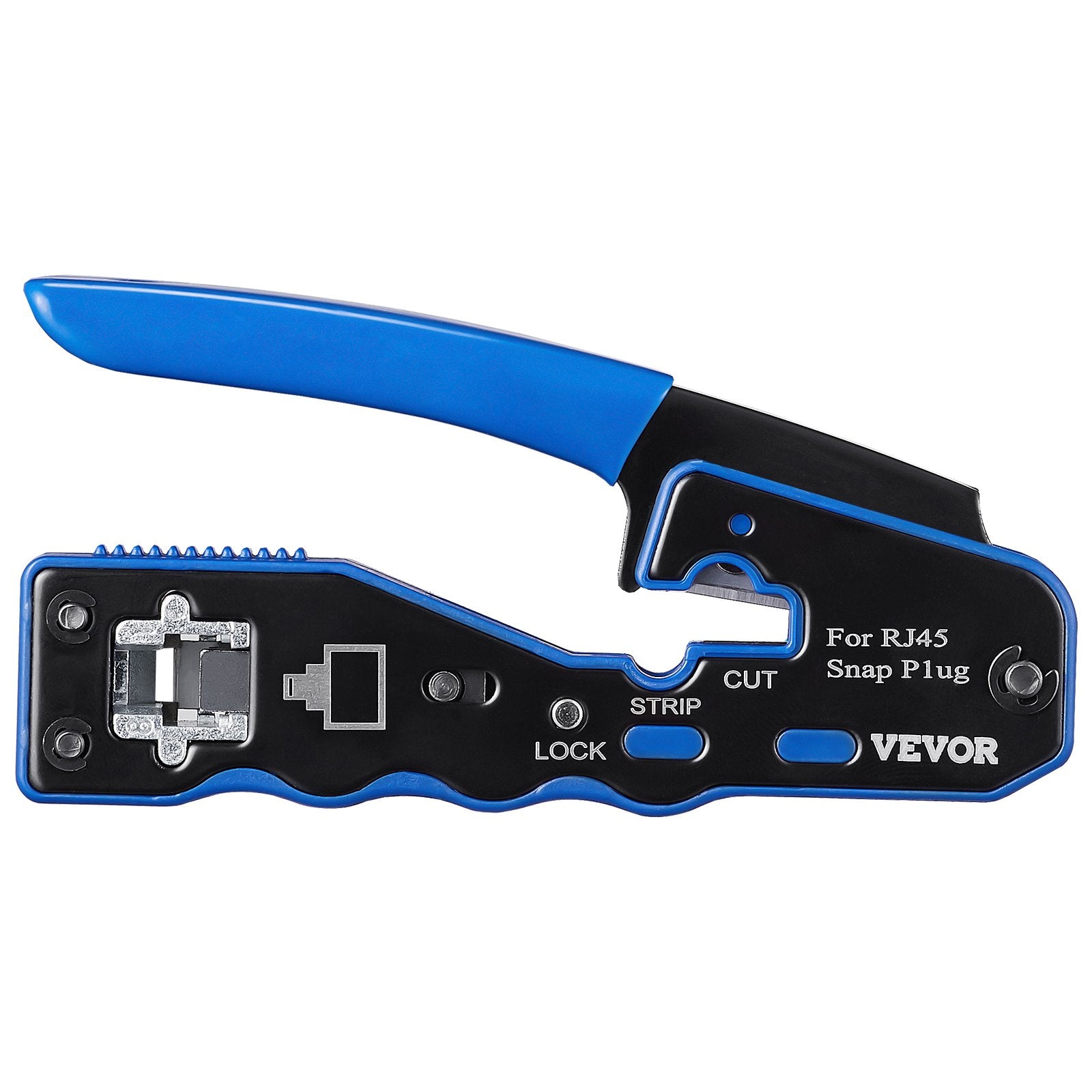 Power & Electrical Supplies: VEVOR RJ45 Crimp Tool Kit, Cat5e/Cat6/Cat6a Ethernet Crimper Crimp Pliers for 8-Pin Modular Plugs with 20pcs Pass-Through Connectors and Covers, Wire Stripper and Network Tester