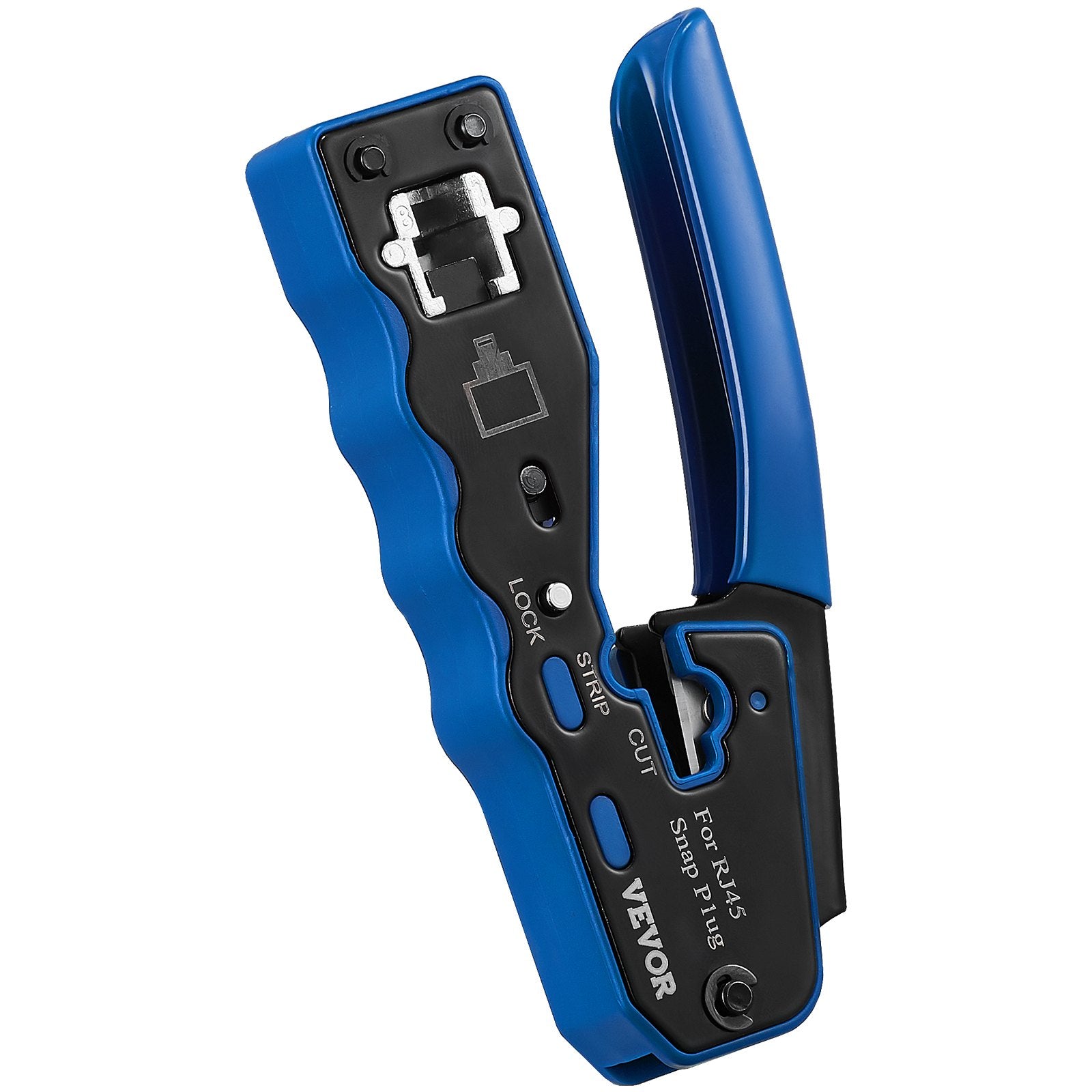 Power & Electrical Supplies: VEVOR RJ45 Crimp Tool Kit, Cat5e/Cat6/Cat6a Ethernet Crimper Crimp Pliers for 8-Pin Modular Plugs with 20pcs Pass-Through Connectors and Covers, Wire Stripper and Network Tester