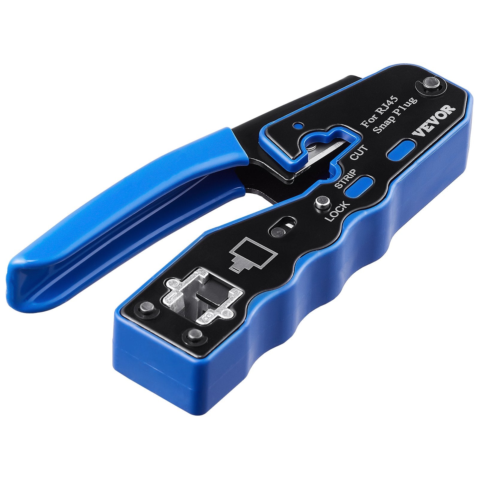 Power & Electrical Supplies: VEVOR RJ45 Crimp Tool Kit, Cat5e/Cat6/Cat6a Ethernet Crimper Crimp Pliers for 8-Pin Modular Plugs with 20pcs Pass-Through Connectors and Covers, Wire Stripper and Network Tester