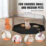 Dog Playpens & Gates: VEVOR Dog Playpen, 8 Panels Foldable Metal Dog Exercise Pen with Bottom Pad, 24" H Pet Fence Puppy Crate Kennel with Ground Stakes, Indoor Outdoor Dog Pen for Small Medium Pets, for Camping, Yard
