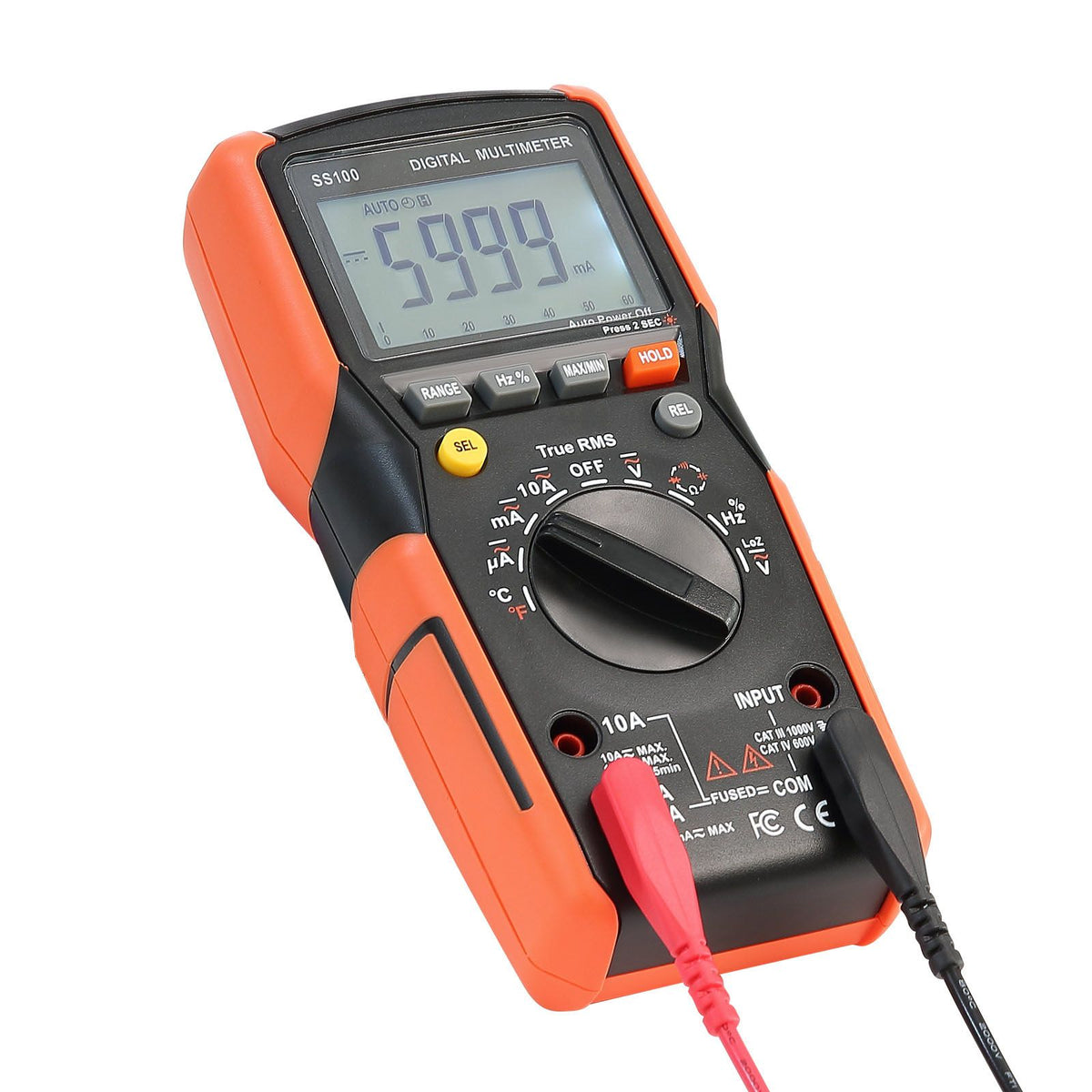 Digital Multimeter, 6000-Count TRMS DC/AC Voltmeter Current Tester, Auto-Ranging Multimeter for Current Voltage Resistance Capacitance Temperature Diodes Continuity Low Impedance Measurment