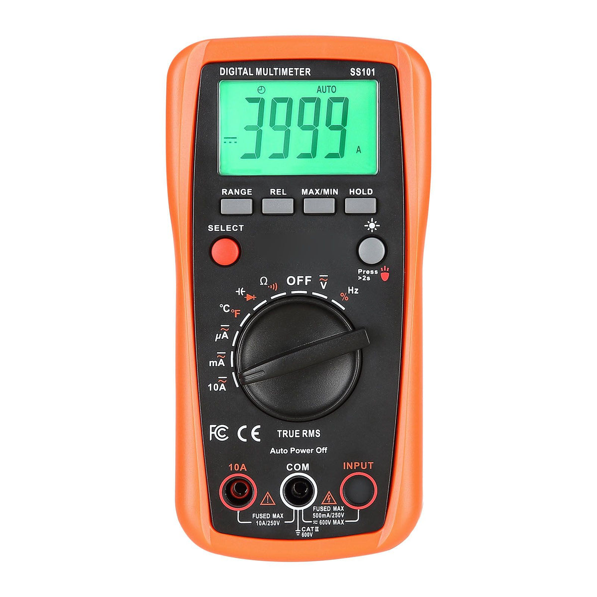 Digital Multimeter, 4000-Count TRMS DC/AC Voltmeter Current Tester, Auto-Ranging Multimeter for Current Voltage Resistance Capacitance Temperature Diodes Continuity Duty-Cycle Measurments