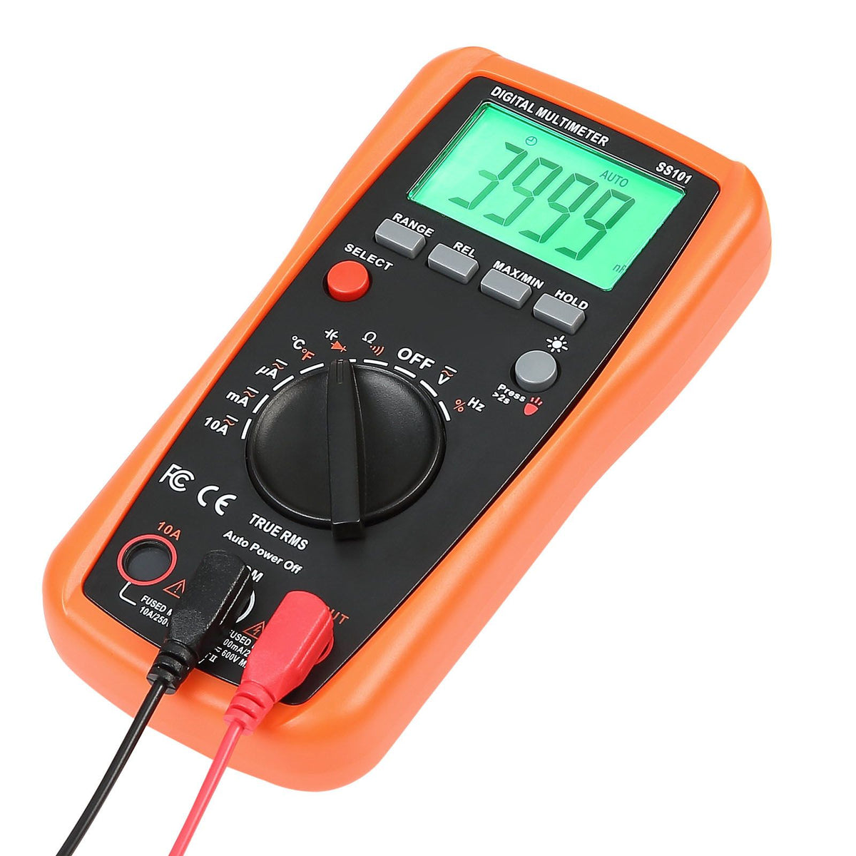 Digital Multimeter, 4000-Count TRMS DC/AC Voltmeter Current Tester, Auto-Ranging Multimeter for Current Voltage Resistance Capacitance Temperature Diodes Continuity Duty-Cycle Measurments
