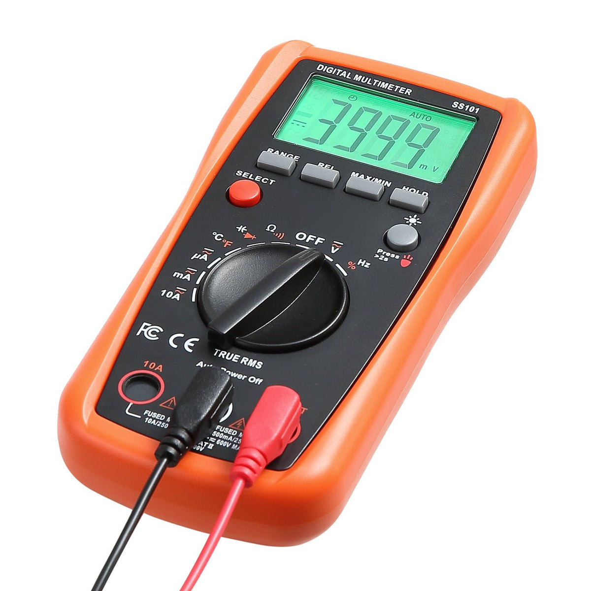 Digital Multimeter, 4000-Count TRMS DC/AC Voltmeter Current Tester, Auto-Ranging Multimeter for Current Voltage Resistance Capacitance Temperature Diodes Continuity Duty-Cycle Measurments