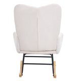 Changing Tables: VEVOR Nursery Rocking Chair, 250 lbs Weight Capacity Teddy Fabric Upholstered Glider Rocker Chair with Soft Seat and High Backrest, Nursing Chair for Nursery, Bedroom, Living Room, Ivory White