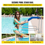 Pool Toys & Inflatables: VEVOR Swimming Pool Handrail Ladder Handrail Stainless Steel Rail w/ Base Plate