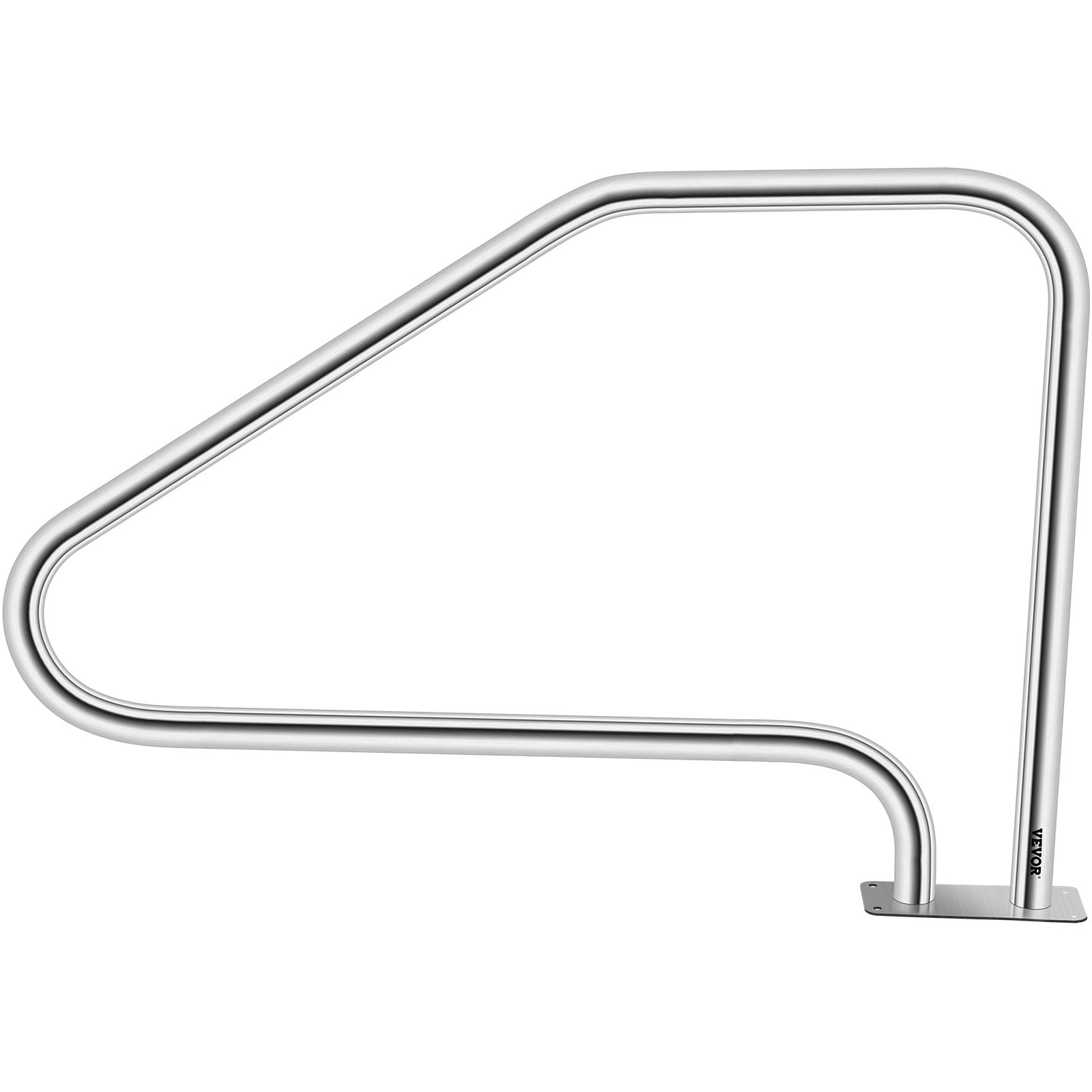 Pool Toys & Inflatables: VEVOR Swimming Pool Handrail Ladder Handrail Stainless Steel Rail w/ Base Plate