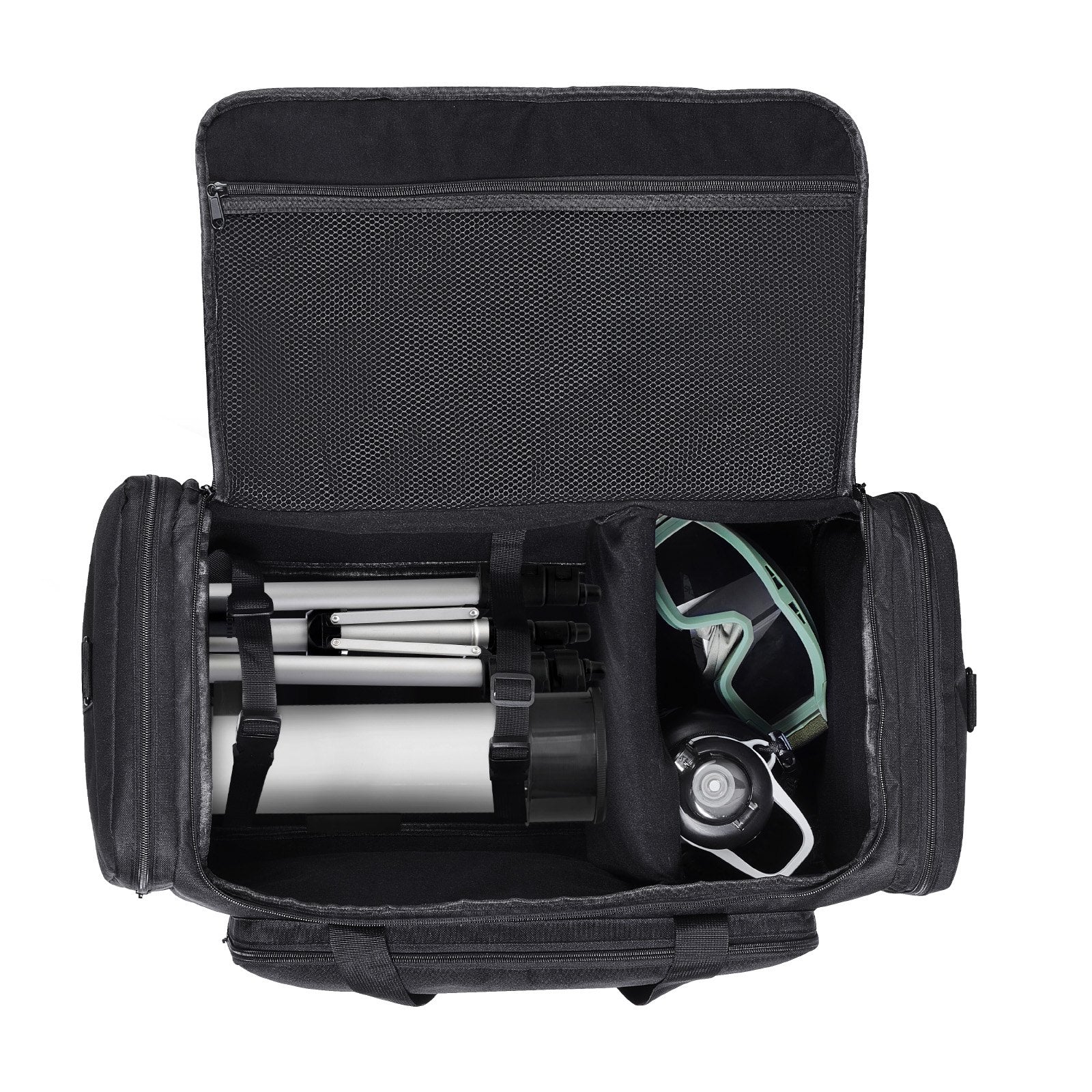 Telescope Case, 560 mm, Telescope Storage Bag with Fixed Buckles, Multi-Pocket & Detachable Divider for Telescope, Shock-Absorbent Telescope Carrying Case to Easily Secure Optical Tube & Tripod