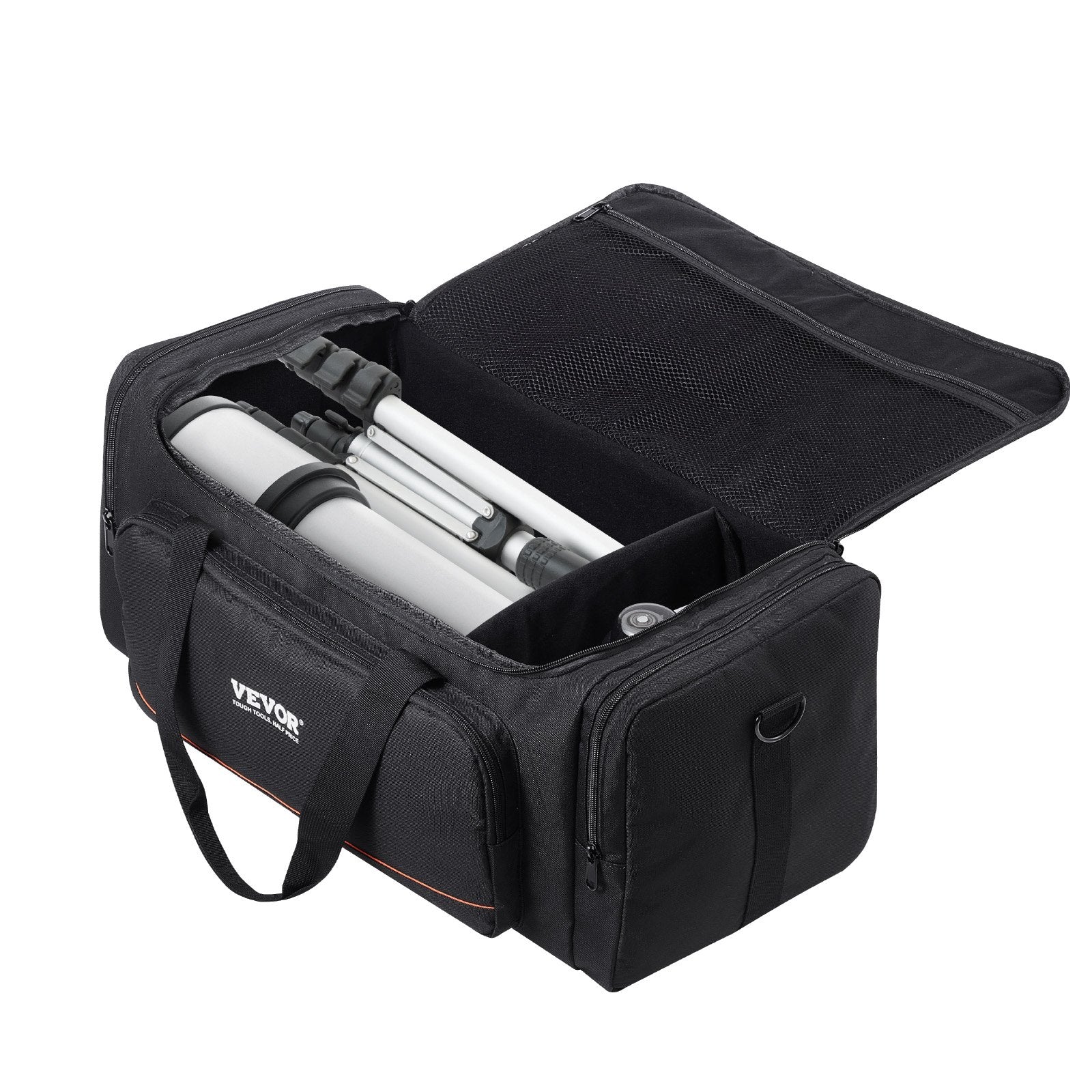 Telescope Case, 560 mm, Telescope Storage Bag with Fixed Buckles, Multi-Pocket & Detachable Divider for Telescope, Shock-Absorbent Telescope Carrying Case to Easily Secure Optical Tube & Tripod