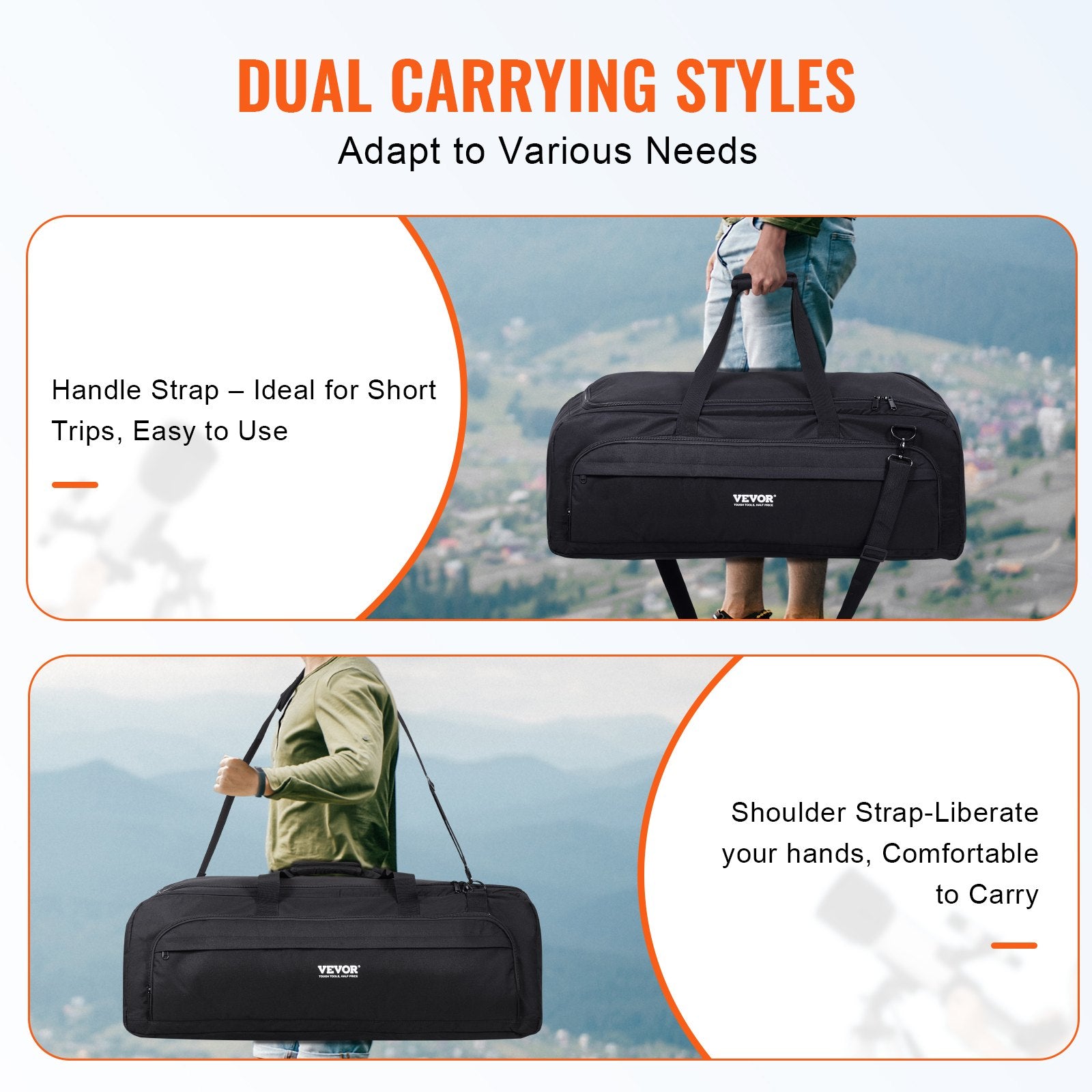 Camera Accessories: VEVOR Telescope Case, 770 mm, Telescope Storage Bag with Fixed Buckles, Multi-Pocket and Detachable Divider, Shock-Absorbent Telescope Carrying Case for Optical Tube & Tripod, Counterweight Pocket
