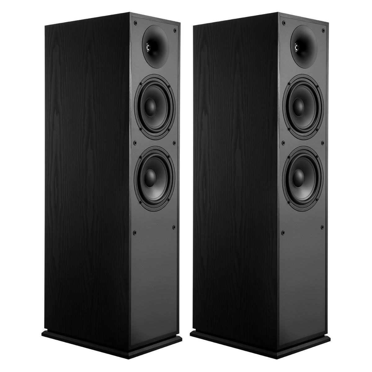 Floorstanding Speakers, 2-Way, Floor-Standing Tower Speakers with 25.4 mm Tweeter, Dual 165.1 mm Woofers, 400W Peak, 65Hz–20kHz Frequency Response, Durable MDF Enclosure, for Home Audio, Pair