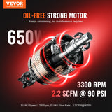 Air Compressors: VEVOR Air Compressor Compact Portable Oil Free Compressor 18L 90 PSI