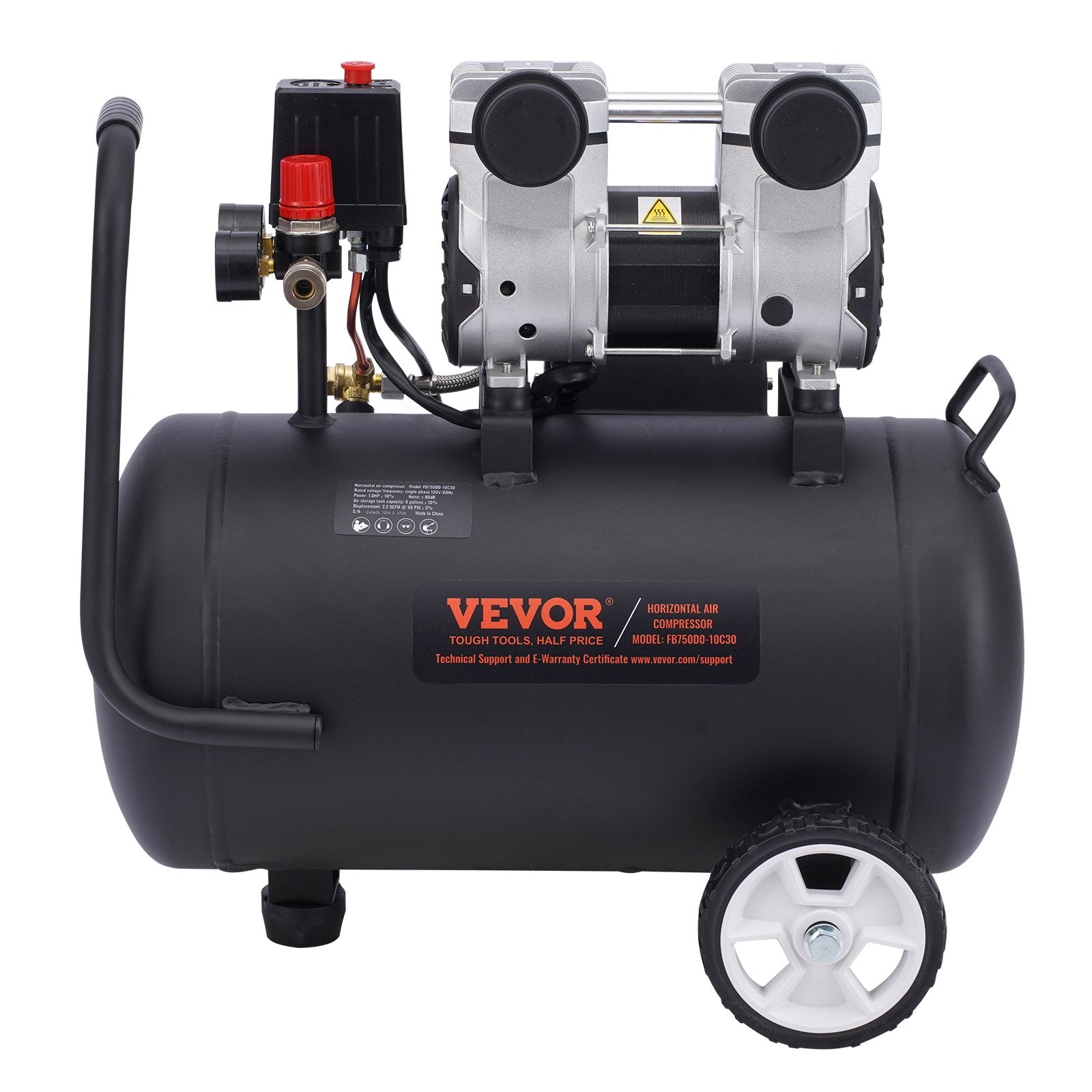 Air Compressors: VEVOR Air Compressor Compact Portable Oil Free Compressor 30L 90 PSI