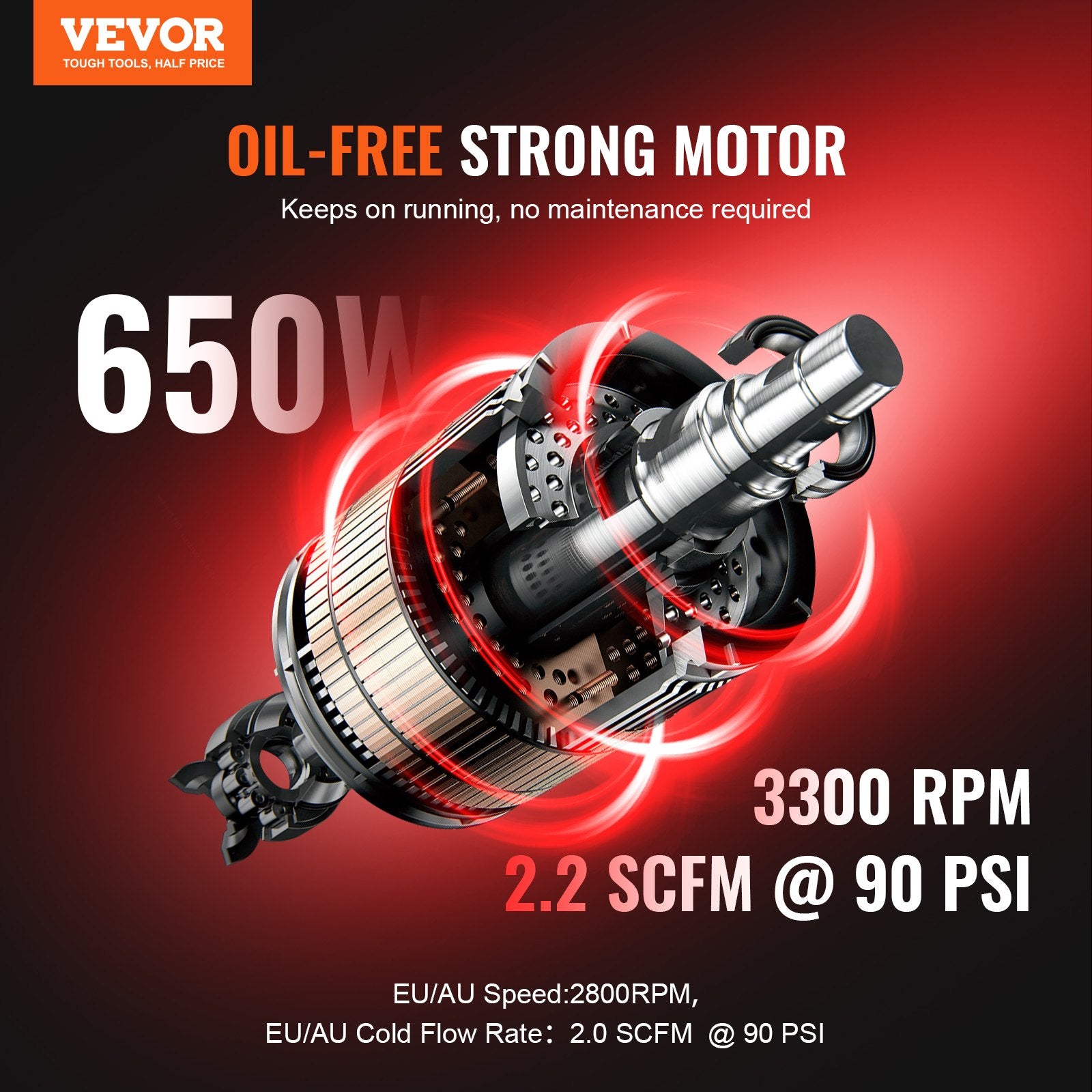 Air Compressors: VEVOR Air Compressor Compact Portable Oil Free Compressor 30L 90 PSI