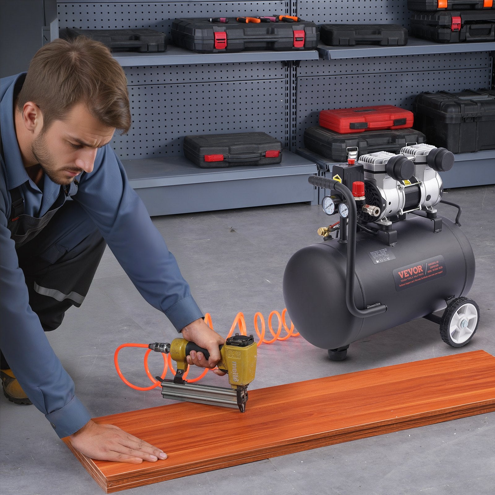 Air Compressors: VEVOR Air Compressor Compact Portable Oil Free Compressor 30L 90 PSI