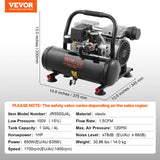 Air Compressors: VEVOR Air Compressor Compact Portable Oil Free Compressor 4L 7bar