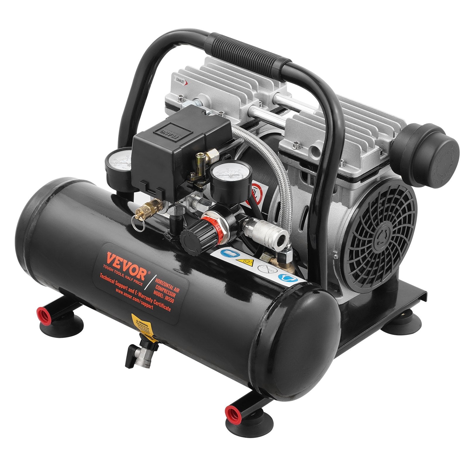 Air Compressors: VEVOR Air Compressor Compact Portable Oil Free Compressor 4L 7bar