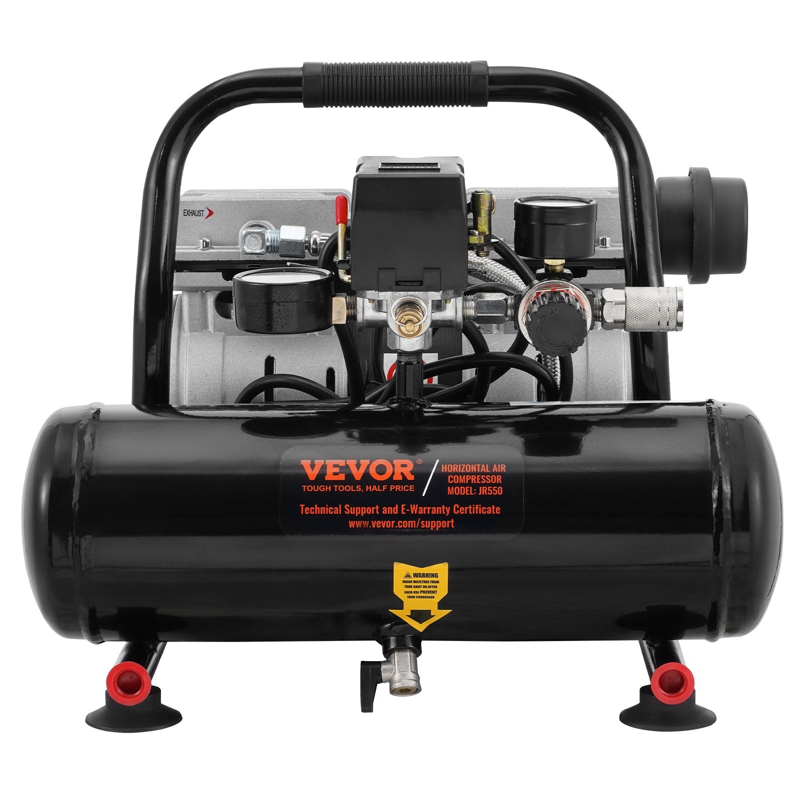 Air Compressors: VEVOR Air Compressor Compact Portable Oil Free Compressor 4L 7bar