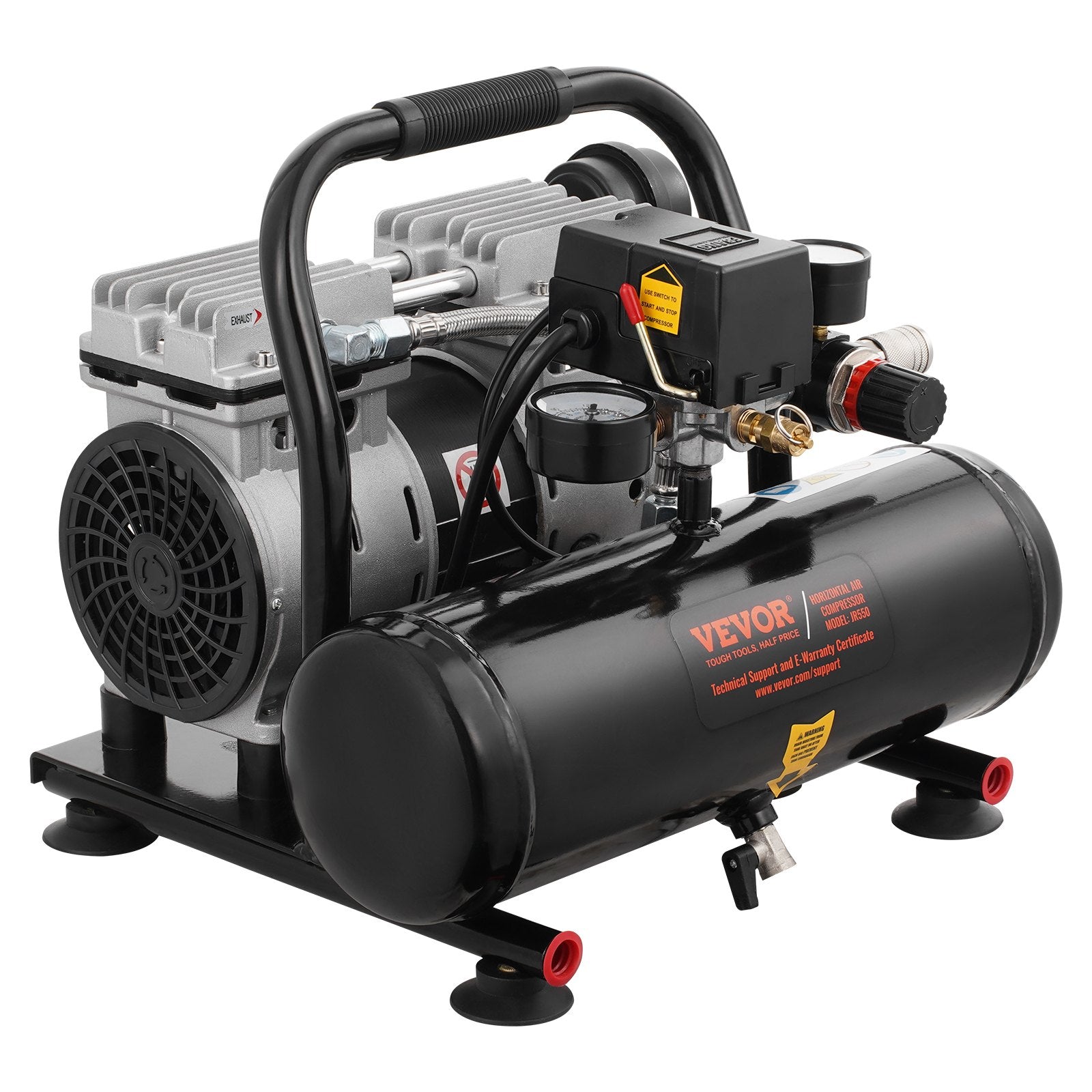 Air Compressors: VEVOR Air Compressor Compact Portable Oil Free Compressor 4L 7bar