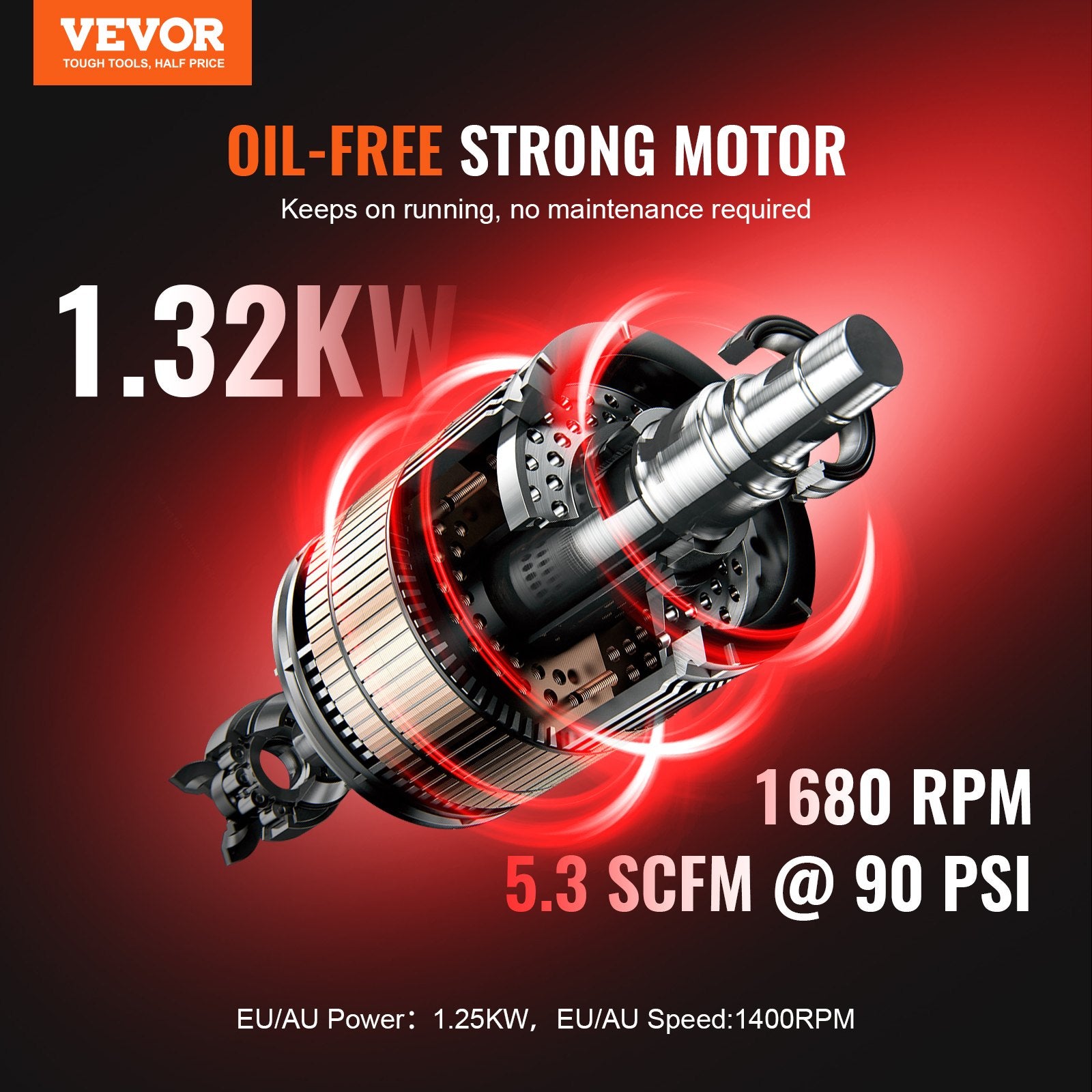 Air Compressors: VEVOR Air Compressor Compact Portable Oil Free Compressor 60L 90 PSI