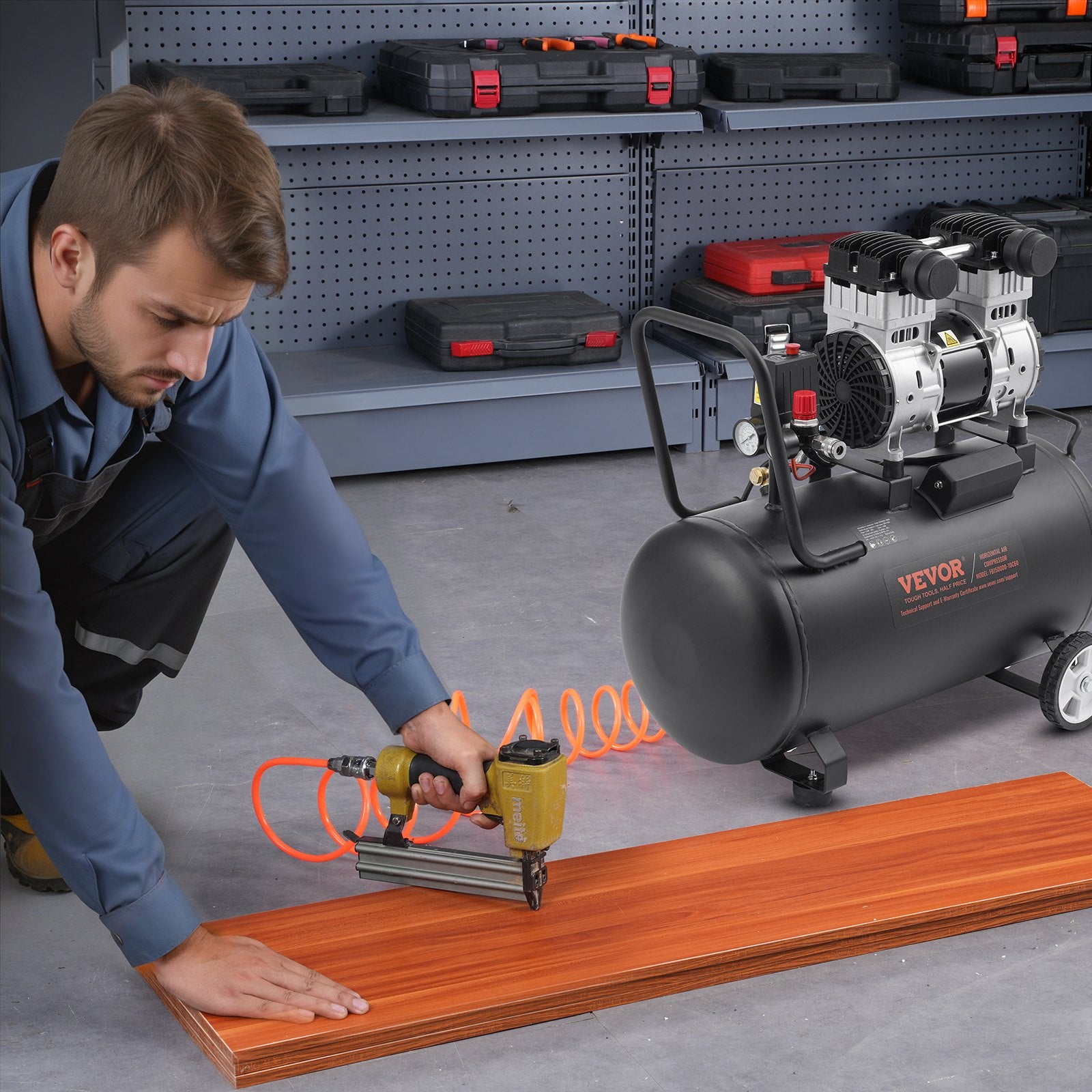 Air Compressors: VEVOR Air Compressor Compact Portable Oil Free Compressor 60L 90 PSI