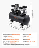 Air Compressors: VEVOR Air Compressor Compact Portable Oil Free Compressor 75L 90 PSI