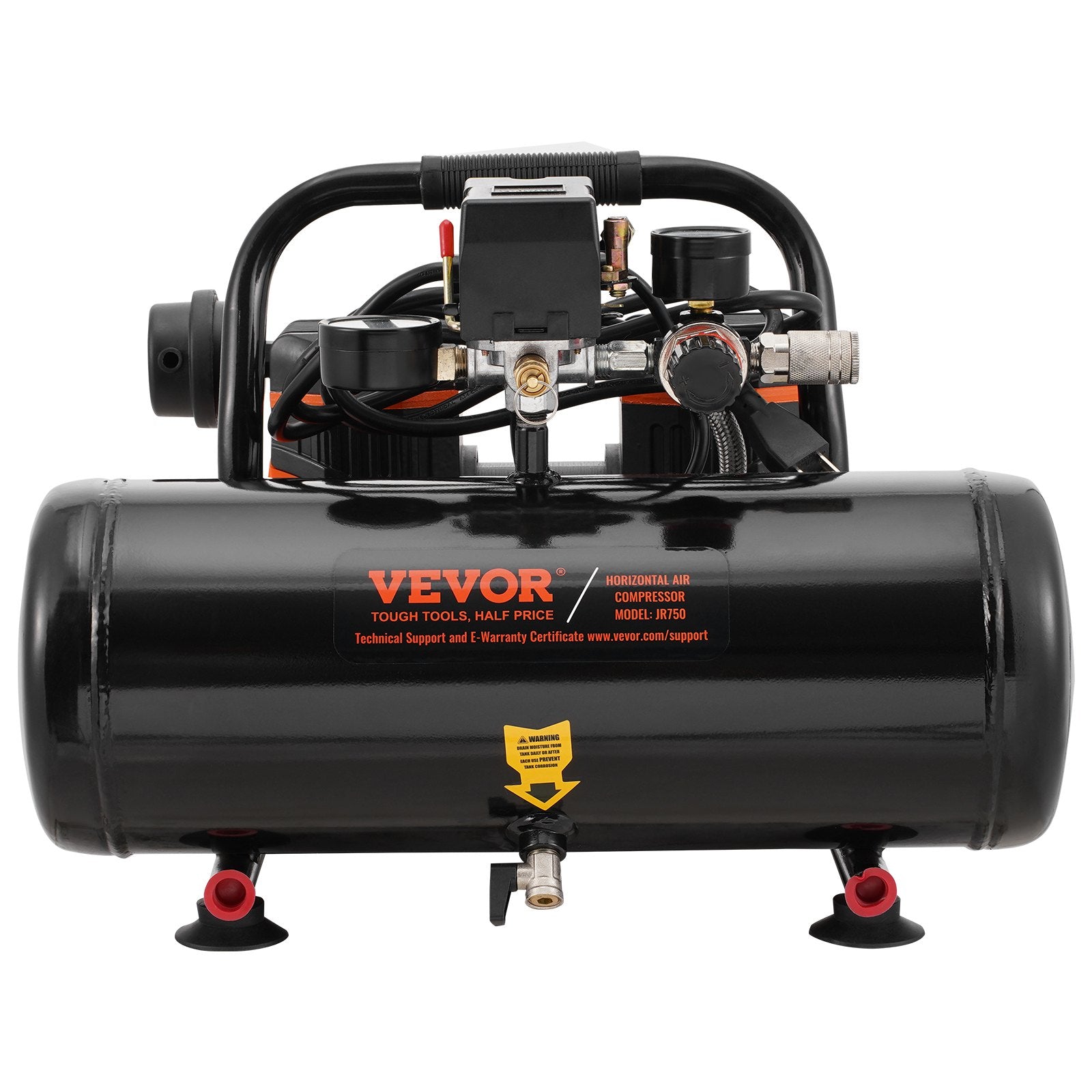 Air Compressors: VEVOR Air Compressor Compact Portable Oil Free Compressor 8L 8bar