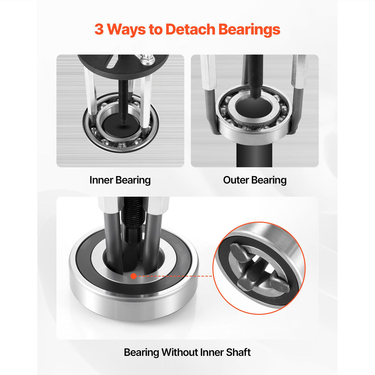 21-in-1 Bearing Puller Set, 21 PCS 3-Jaw Hook Puller for Internal External Bearings and Bearing Without Inner Shaft, Multifunctional Bearing Removal Tool with Heavy Duty Portable Storage Case