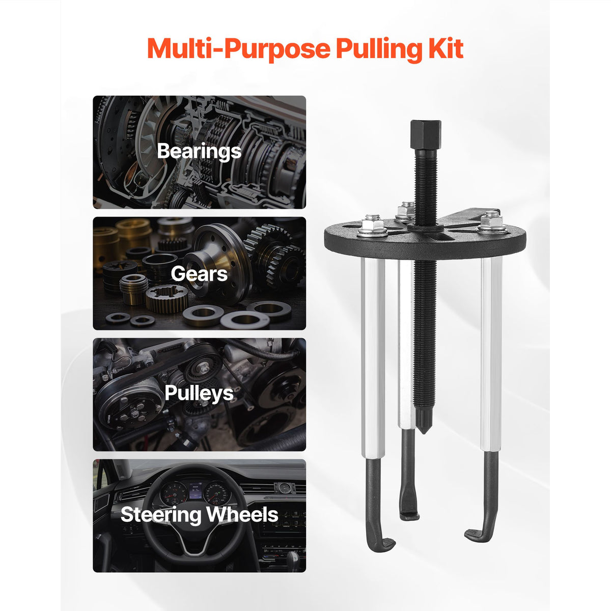 21-in-1 Bearing Puller Set, 21 PCS 3-Jaw Hook Puller for Internal External Bearings and Bearing Without Inner Shaft, Multifunctional Bearing Removal Tool with Heavy Duty Portable Storage Case