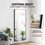 Mirrors: VEVOR Full Length Mirror, 1800x785 mm, Extra Large Standing Hanging or Leaning Rectangle Floor Mirror with Tempered Glass Aluminum Alloy Frame, Full Body Dressing Mirror for Living Room Bedroom, Black