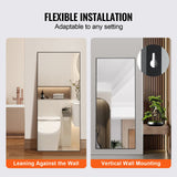 Mirrors: VEVOR Full Length Mirror, 1800x785 mm, Extra Large Standing Hanging or Leaning Rectangle Floor Mirror with Tempered Glass Aluminum Alloy Frame, Full Body Dressing Mirror for Living Room Bedroom, Black