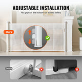 Safety Gates & Safety Accessories: VEVOR Retractable Baby Gate, 34.2" Tall Mesh Baby Gate, Extends up to 76.8" Wide Retractable Gate for Kids or Pets, Retractable Dog Gates for Indoor Stairs, Doorways, Hallways, Playrooms, White