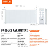 Safety Gates & Safety Accessories: VEVOR Retractable Baby Gate, 34.2" Tall Mesh Baby Gate, Extends up to 76.8" Wide Retractable Gate for Kids or Pets, Retractable Dog Gates for Indoor Stairs, Doorways, Hallways, Playrooms, White