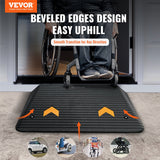 Automotive Decor: VEVOR Upgraded Rubber Threshold Ramp, 10.2 cm Rise Door Ramp with 1 Channel, Natural Rubber Car Ramp with Non-Slip Textured Surface, 15 tons Load Capacity Curb Ramp for Wheelchair and Scooter