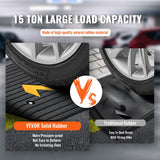 Automotive Decor: VEVOR Upgraded Rubber Threshold Ramp, 10.2 cm Rise Door Ramp with 1 Channel, Natural Rubber Car Ramp with Non-Slip Textured Surface, 15 tons Load Capacity Curb Ramp for Wheelchair and Scooter