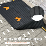 Automotive Decor: VEVOR Upgraded Rubber Threshold Ramp, 10.2 cm Rise Door Ramp with 1 Channel, Natural Rubber Car Ramp with Non-Slip Textured Surface, 15 tons Load Capacity Curb Ramp for Wheelchair and Scooter