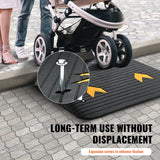 Automotive Decor: VEVOR Upgraded Rubber Threshold Ramp, 10.2 cm Rise Door Ramp with 1 Channel, Natural Rubber Car Ramp with Non-Slip Textured Surface, 15 tons Load Capacity Curb Ramp for Wheelchair and Scooter