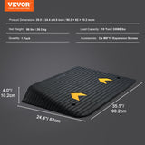 Automotive Decor: VEVOR Upgraded Rubber Threshold Ramp, 10.2 cm Rise Door Ramp with 1 Channel, Natural Rubber Car Ramp with Non-Slip Textured Surface, 15 tons Load Capacity Curb Ramp for Wheelchair and Scooter