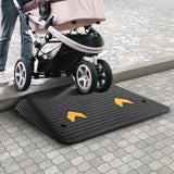 Automotive Decor: VEVOR Upgraded Rubber Threshold Ramp, 10.2 cm Rise Door Ramp with 1 Channel, Natural Rubber Car Ramp with Non-Slip Textured Surface, 15 tons Load Capacity Curb Ramp for Wheelchair and Scooter