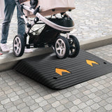 Automotive Decor: VEVOR Upgraded Rubber Threshold Ramp, 8.9 cm Rise Door Ramp with 1 Channel, Natural Rubber Car Ramp with Non-Slip Textured Surface, 15 tons Load Capacity Curb Ramp for Wheelchair and Scooter