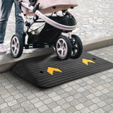 Automotive Decor: VEVOR Upgraded Rubber Threshold Ramp, 7.6 cm Rise Door Ramp with 1 Channel, Natural Rubber Car Ramp with Non-Slip Textured Surface, 150 tons Load Capacity Curb Ramp for Wheelchair and Scooter