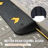 Automotive Decor: VEVOR Upgraded Rubber Threshold Ramp, 2.5 cm Rise Wheelchair Ramp Doorway, Natural Curb Ramp Rated 15 tons Load Capacity, Non-Slip Textured Surface Rubber Curb Ramp for Wheelchair and Scooter