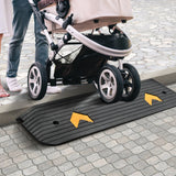 Automotive Decor: VEVOR Upgraded Rubber Threshold Ramp, 2.5 cm Rise Wheelchair Ramp Doorway, Natural Curb Ramp Rated 15 tons Load Capacity, Non-Slip Textured Surface Rubber Curb Ramp for Wheelchair and Scooter