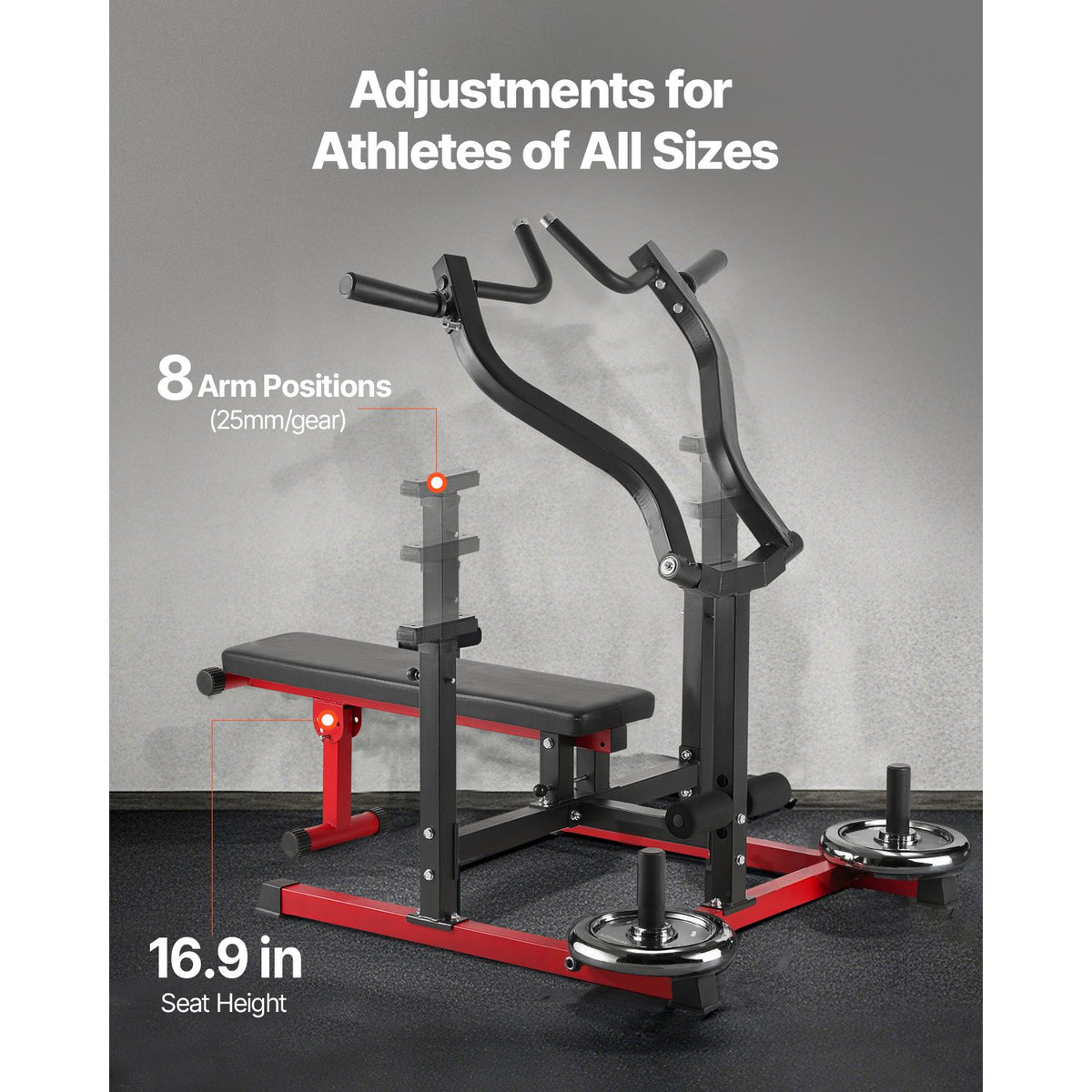 Chest Press Machine, 450 LBS Bench Press Set, Adjustable Flat Incline Bench with Independent Converging Arms, Upper Chest Equipment, Fitness Home Gym Equipment for Chest, AB Workouts, Shoulder