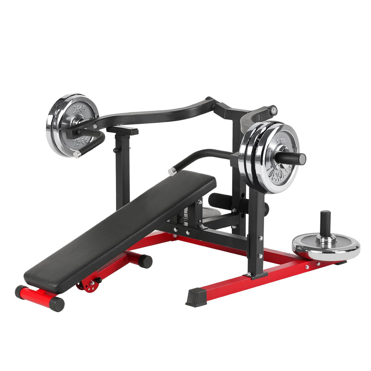 Chest Press Machine, 450 LBS Bench Press Set, Adjustable Flat Incline Bench with Independent Converging Arms, Upper Chest Equipment, Fitness Home Gym Equipment for Chest, AB Workouts, Shoulder