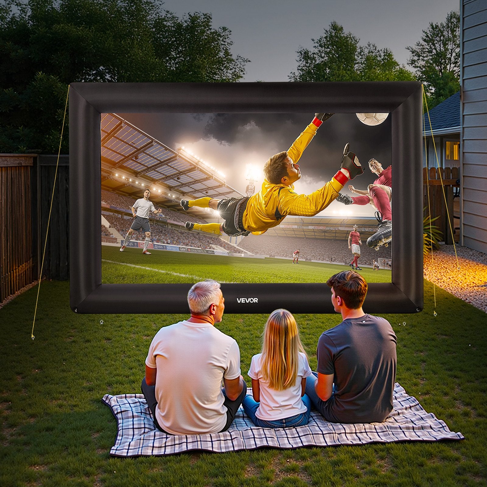 Screens & Stands: VEVOR 20 ft Inflatable Movie Screen 16:9 600D Movie Projector with Portable Bag