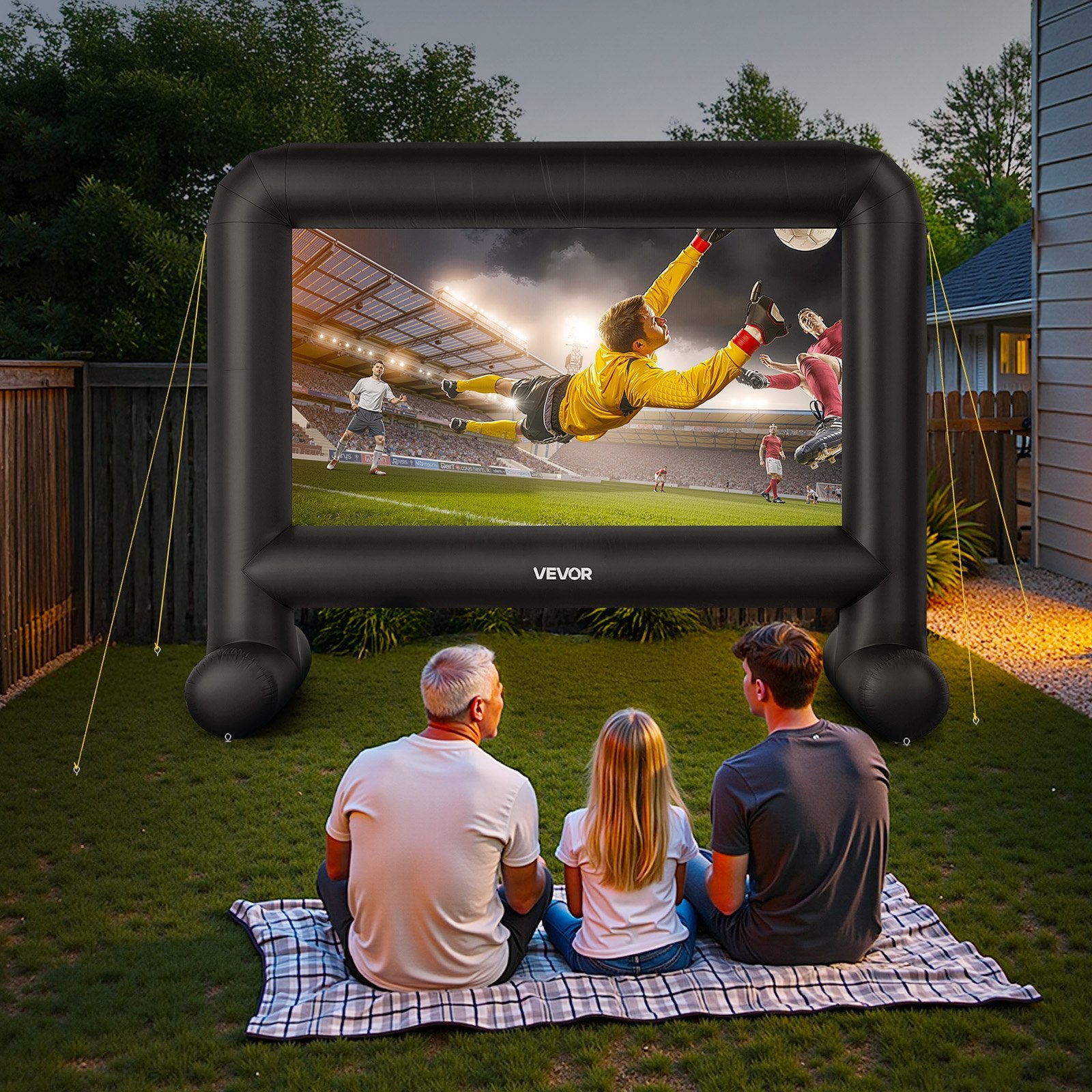Screens & Stands: VEVOR 15 ft Inflatable Movie Screen 16:9 600D Movie Projector with Portable Bag